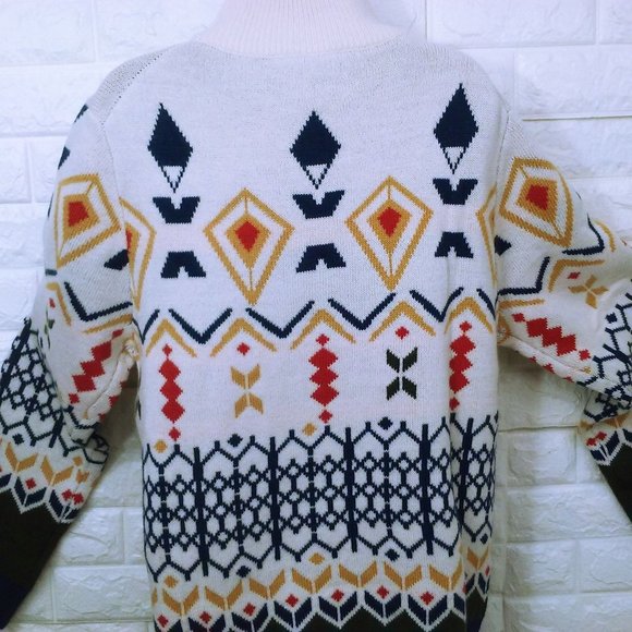 Paisley&Gray Mockneck Sweater Unisex-XL Slimfit Aztec Geometric Soft Wool Blend - Picture 7 of 11